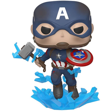 Funko POP Marvel Avengers Endgame Captain America with Broken Shield & Mjolnir