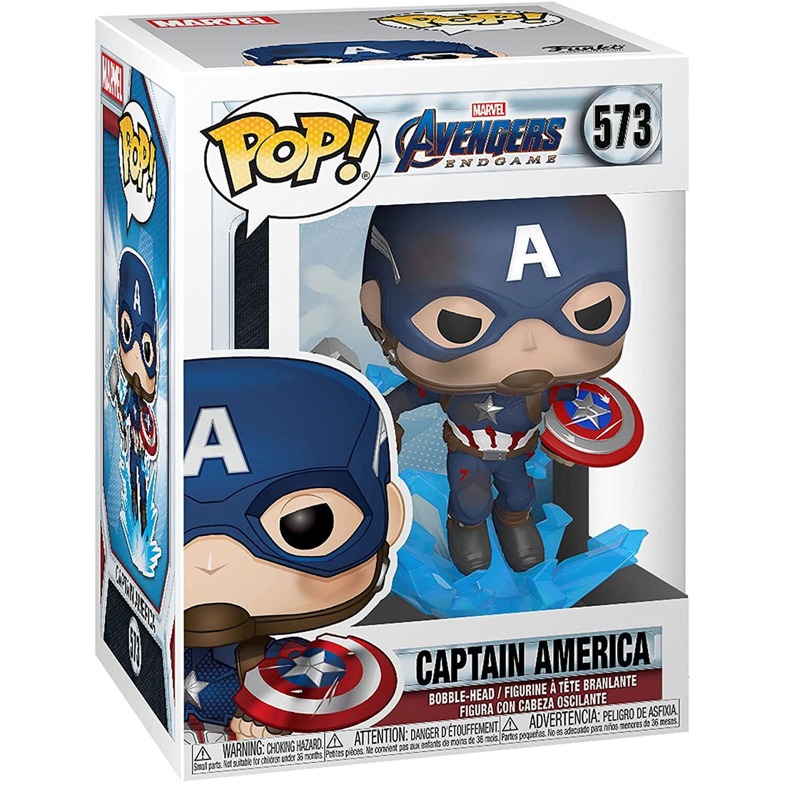 Funko POP Marvel Avengers Endgame Captain America with Broken Shield & Mjolnir