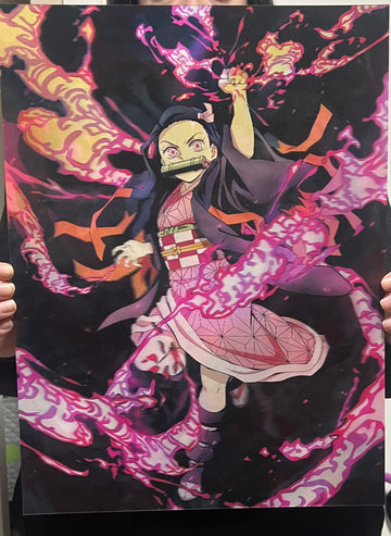 PÓSTER 3D NEZUKO DEMON SLAYER