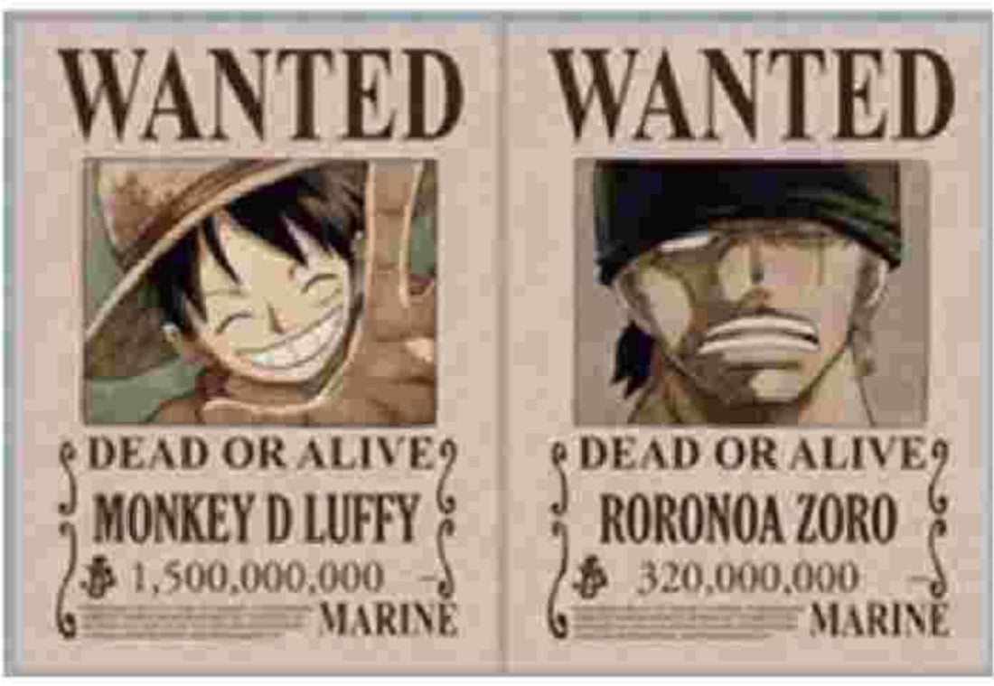 PÓSTER 3D WANTED ONE PIECE