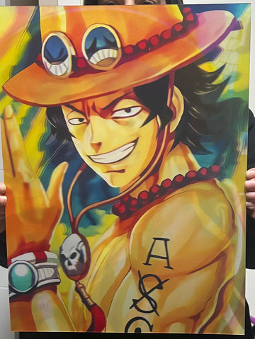 PÓSTER 3D ONE PIECE LUFFY SABO ASCE